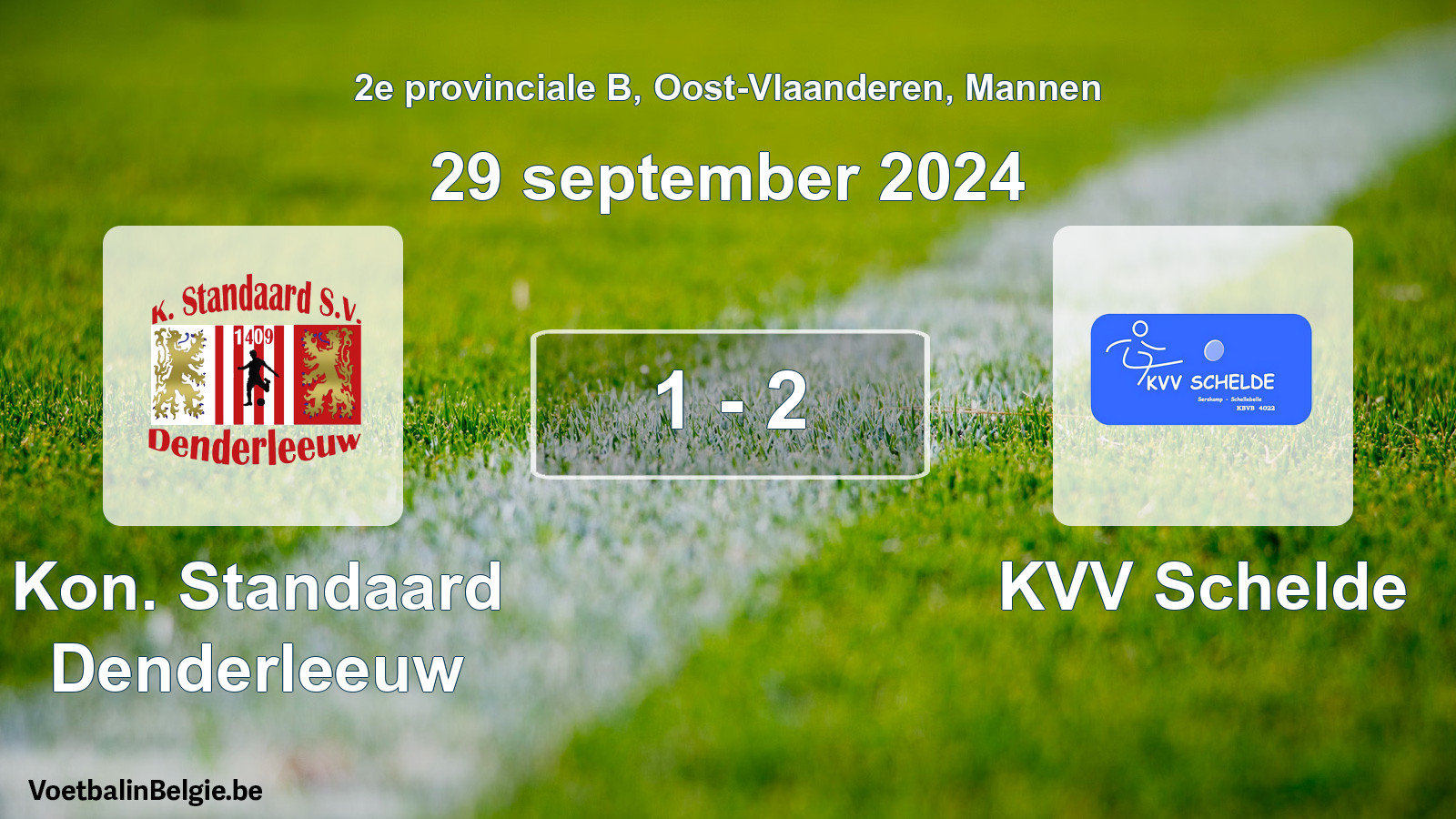 Gespeelde wedstrijd mannenvoetbal: Kon. Standaard Denderleeuw - KVV Schelde 1 - 2 (29 september 2024)