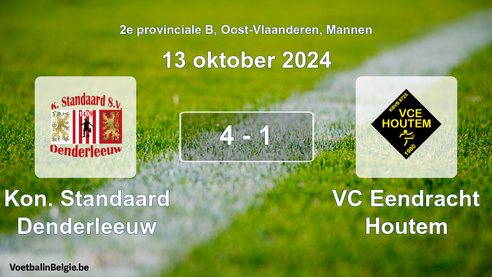 Gespeelde wedstrijd mannenvoetbal: Kon. Standaard Denderleeuw - VC Eendracht Houtem 4 - 1 (13 oktober 2024)