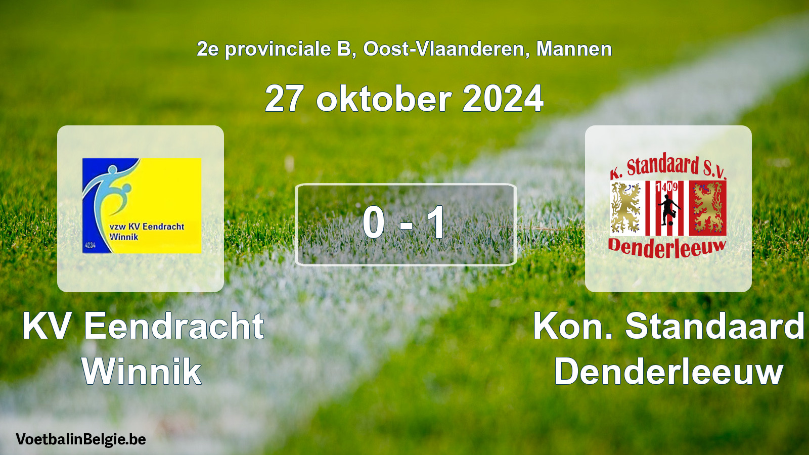 Played match men football: KV Eendracht Winnik - Kon. Standaard Denderleeuw 0 - 1 (27 October 2024)
