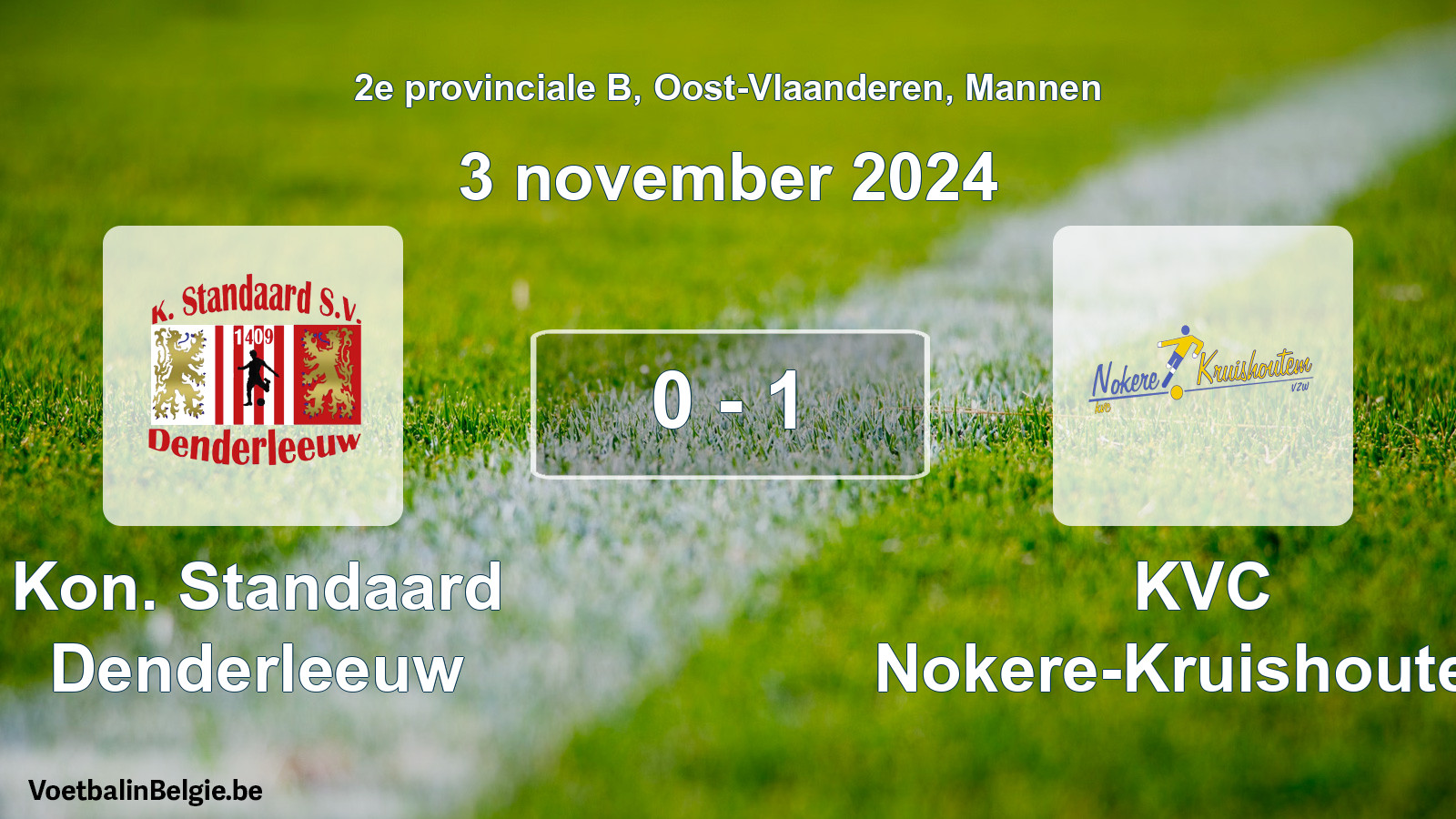 Gespeelde wedstrijd mannenvoetbal: Kon. Standaard Denderleeuw - KVC Nokere-Kruishoutem 0 - 1 (3 november 2024)