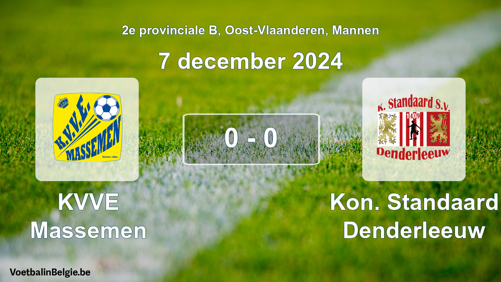 Gespeelde wedstrijd mannenvoetbal: KVVE Massemen - Kon. Standaard Denderleeuw 0 - 0 (7 december 2024)