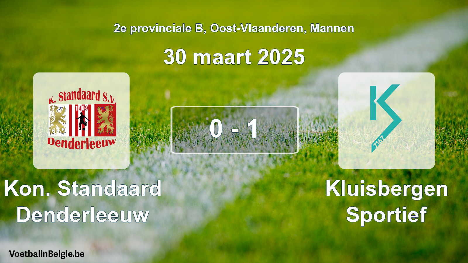 Gespeelde wedstrijd mannenvoetbal: Kon. Standaard Denderleeuw - Kluisbergen Sportief 0 - 1 (30 maart 2025)