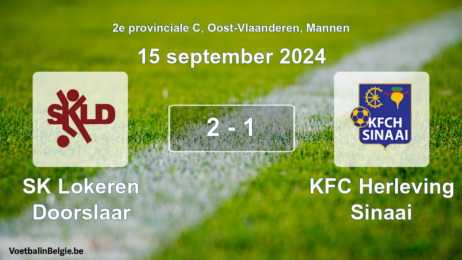 Gespeelde wedstrijd mannenvoetbal: SK Lokeren Doorslaar - KFC Herleving Sinaai 2 - 1 (15 september 2024)
