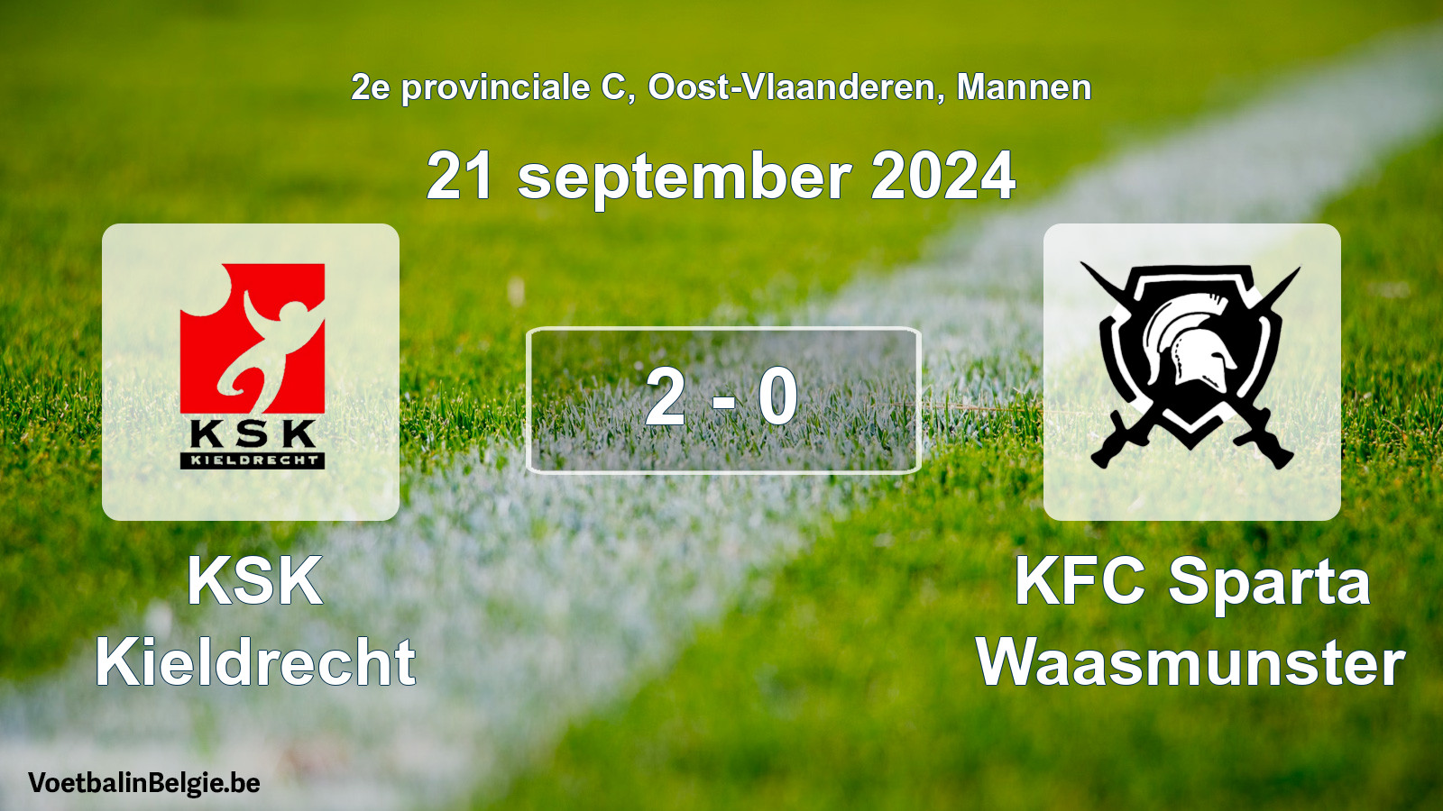 Played match men football: KSK Kieldrecht - KFC Sparta Waasmunster 2 - 0 (21 September 2024)
