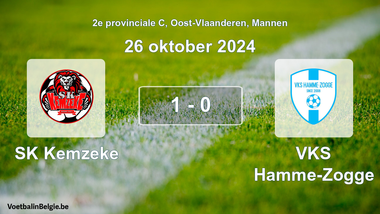 Gespeelde wedstrijd mannenvoetbal: SK Kemzeke - VKS Hamme-Zogge 1 - 0 (26 oktober 2024)