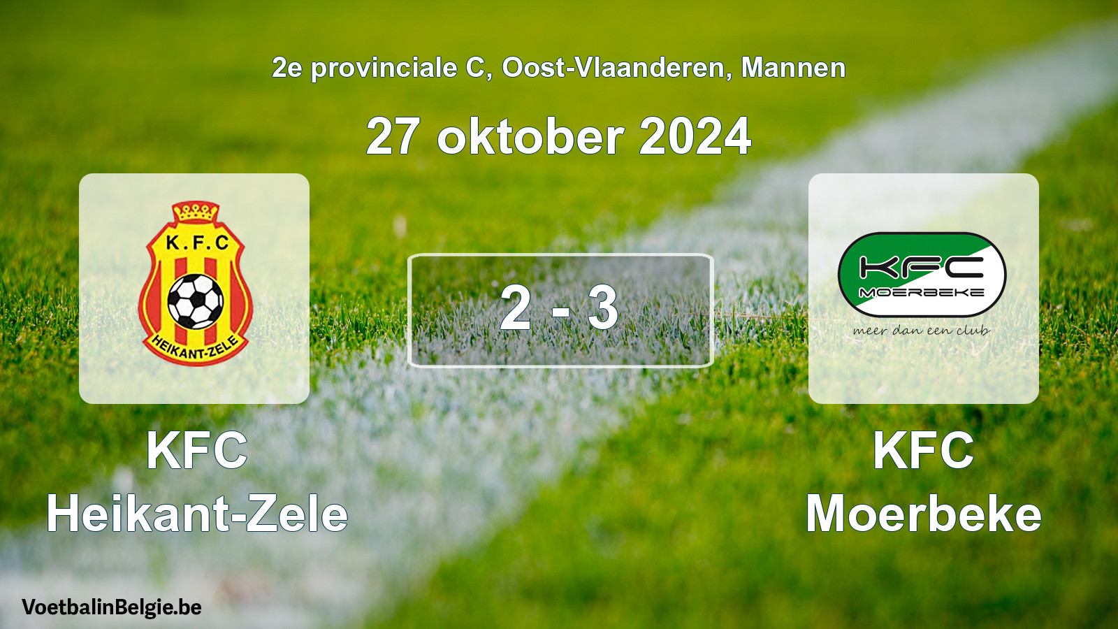 Played match men football: KFC Heikant-Zele - KFC Moerbeke 2 - 3 (27 October 2024)