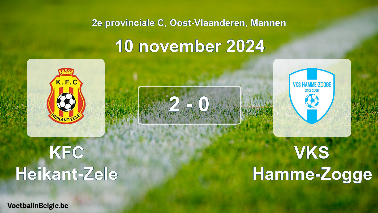 Gespeelde wedstrijd mannenvoetbal: KFC Heikant-Zele - VKS Hamme-Zogge 2 - 0 (10 november 2024)
