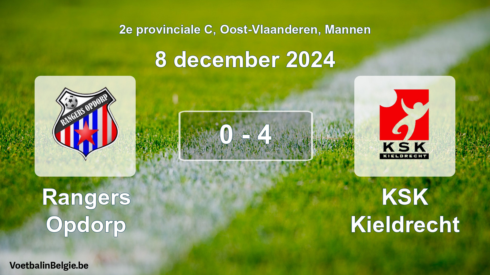 Gespeelde wedstrijd mannenvoetbal: Rangers Opdorp - KSK Kieldrecht 0 - 4 (8 december 2024)