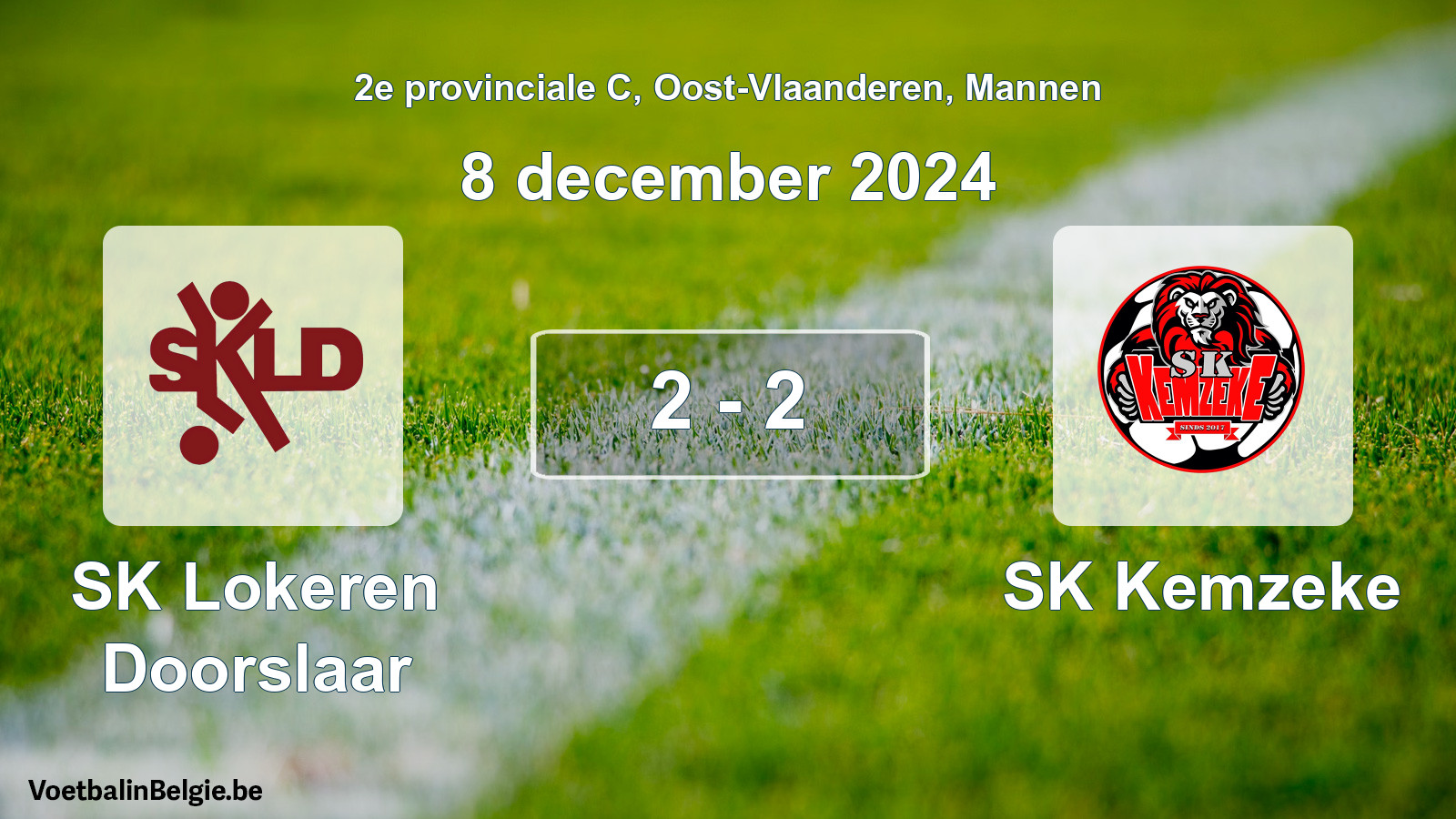 Gespeelde wedstrijd mannenvoetbal: SK Lokeren Doorslaar - SK Kemzeke 2 - 2 (8 december 2024)