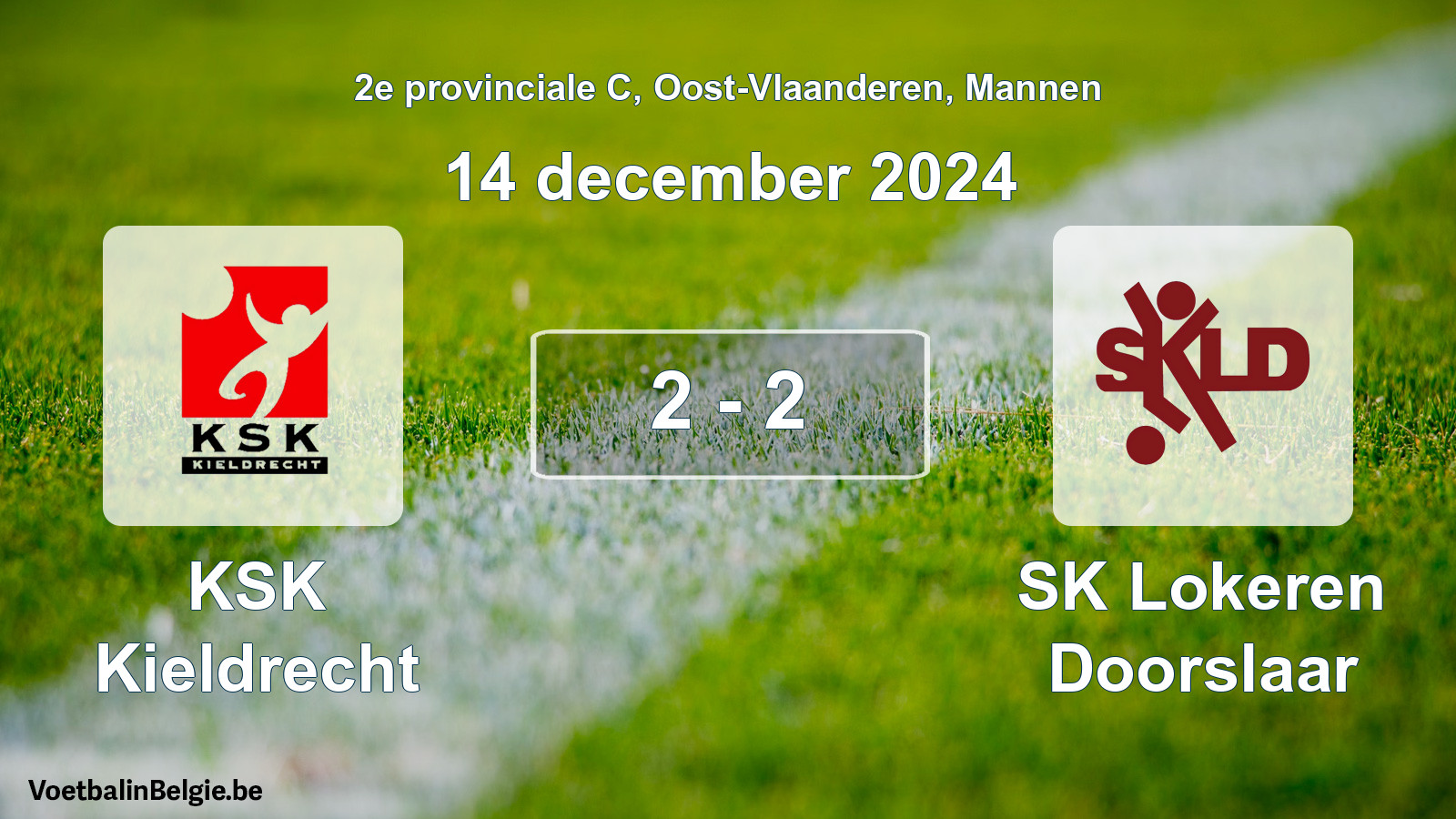 Gespeelde wedstrijd mannenvoetbal: KSK Kieldrecht - SK Lokeren Doorslaar 2 - 2 (14 december 2024)