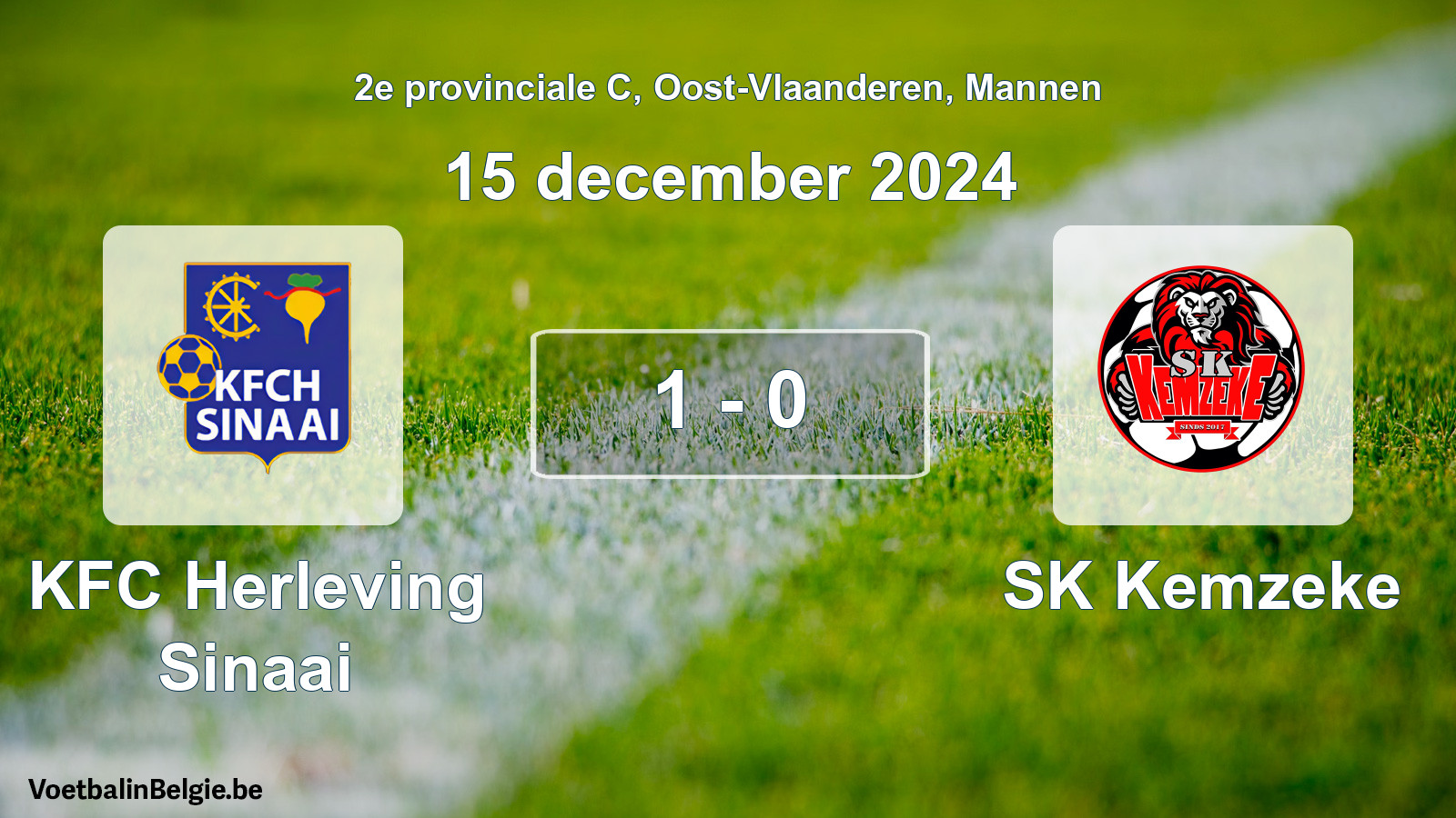 Gespeelde wedstrijd mannenvoetbal: KFC Herleving Sinaai - SK Kemzeke 1 - 0 (15 december 2024)