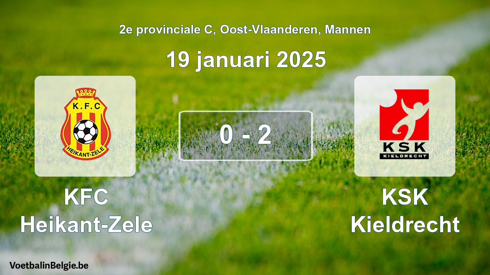 Gespeelde wedstrijd mannenvoetbal: KFC Heikant-Zele - KSK Kieldrecht 0 - 2 (19 januari 2025)