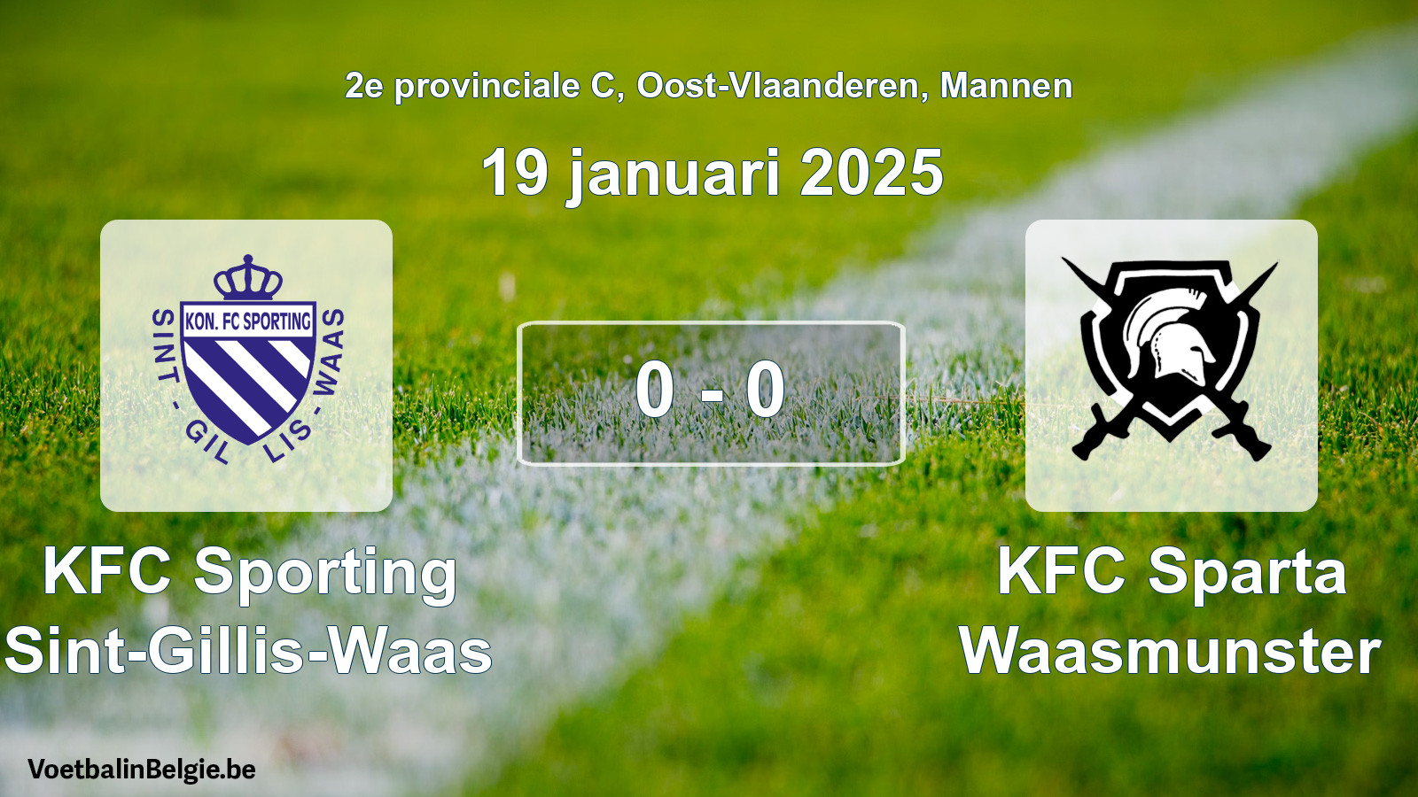 Gespeelde wedstrijd mannenvoetbal: KFC Sporting Sint-Gillis-Waas - KFC Sparta Waasmunster 0 - 0 (19 januari 2025)