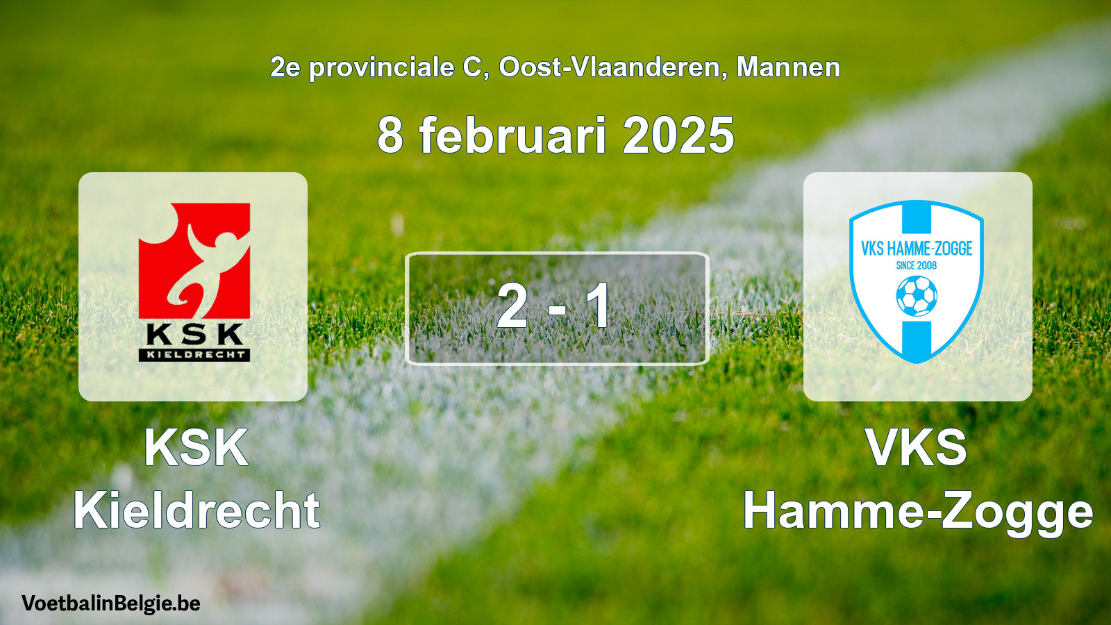 Gespeelde wedstrijd mannenvoetbal: KSK Kieldrecht - VKS Hamme-Zogge 2 - 1 (8 februari 2025)
