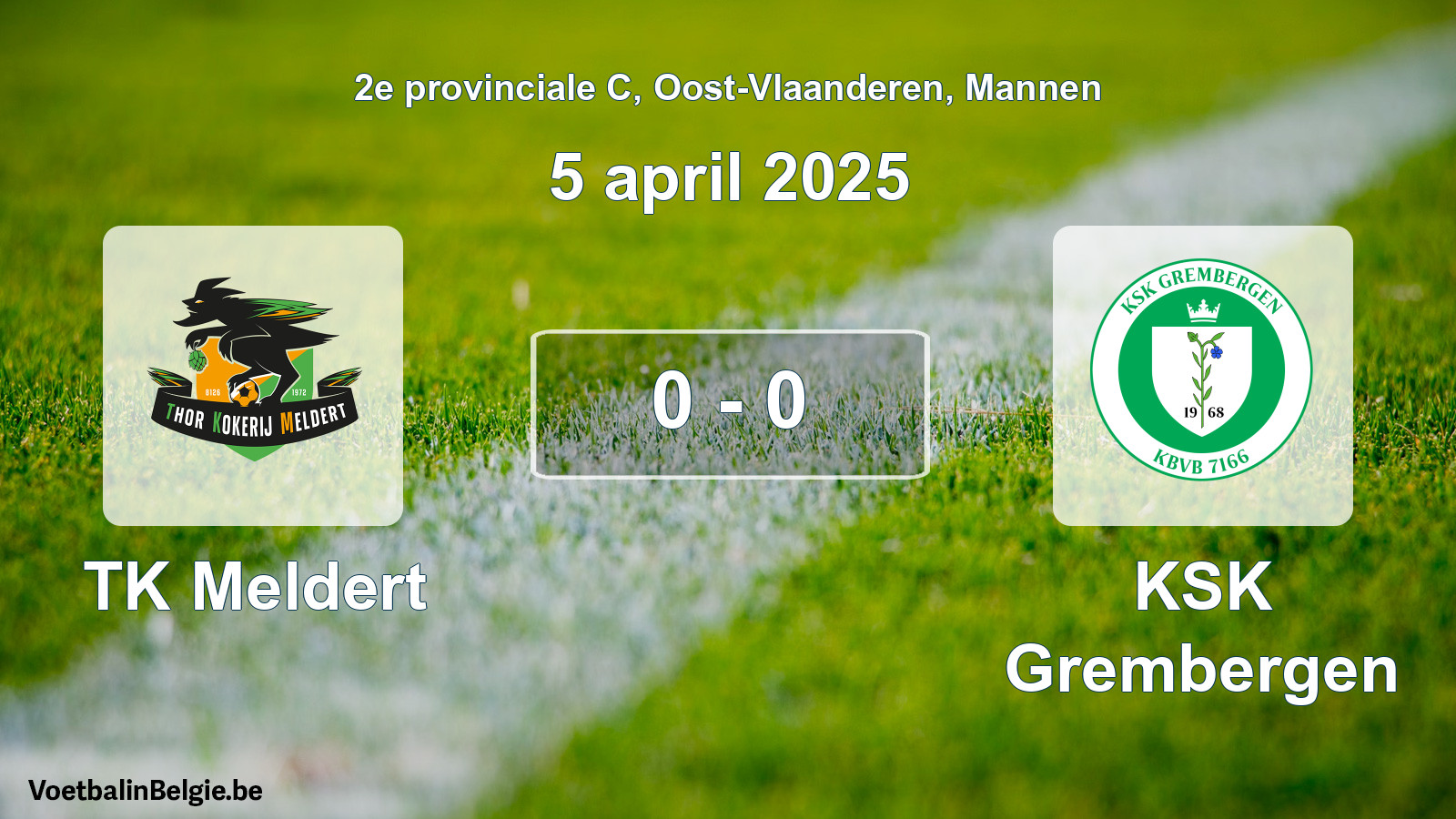 Gespeelde wedstrijd mannenvoetbal: TK Meldert - KSK Grembergen 0 - 0 (5 april 2025)