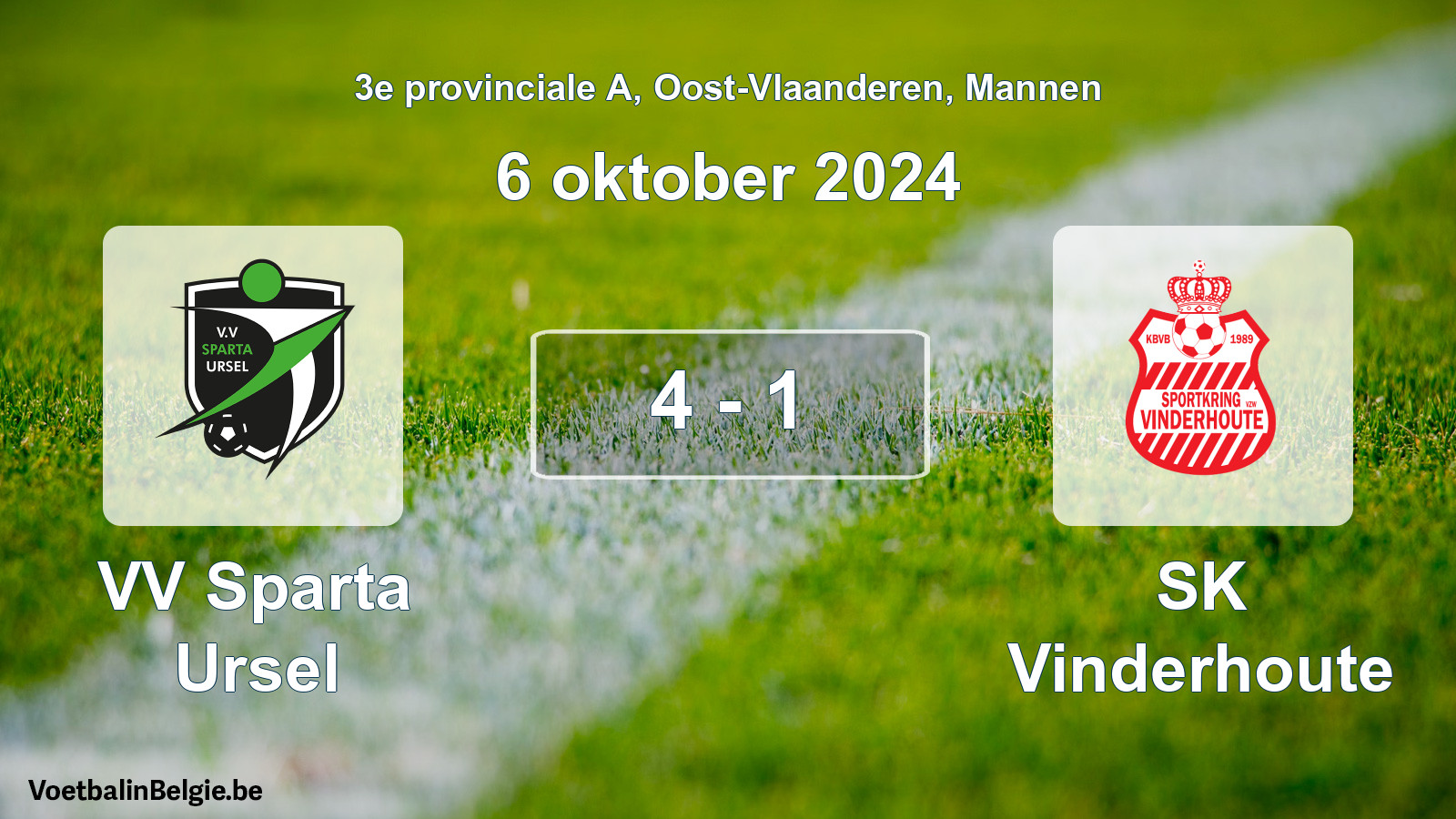 Played match men football: VV Sparta Ursel - SK Vinderhoute 4 - 1 (6 October 2024)