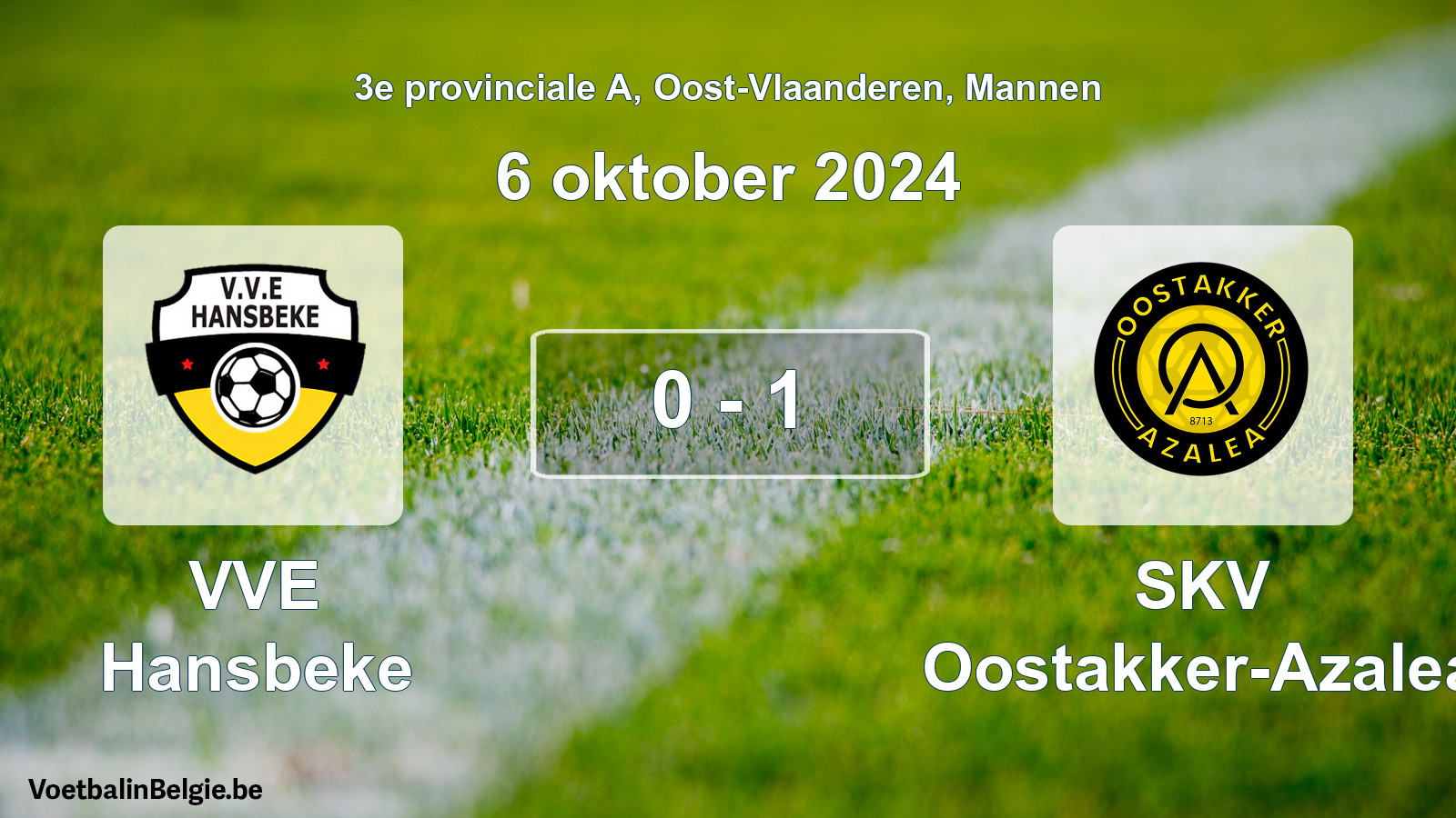 Gespeelde wedstrijd mannenvoetbal: VVE Hansbeke - SKV Oostakker-Azalea 0 - 1 (6 oktober 2024)