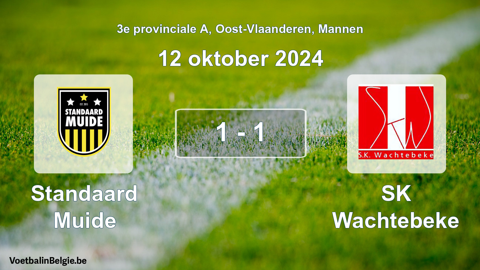 Gespeelde wedstrijd mannenvoetbal: Standaard Muide - SK Wachtebeke 1 - 1 (12 oktober 2024)