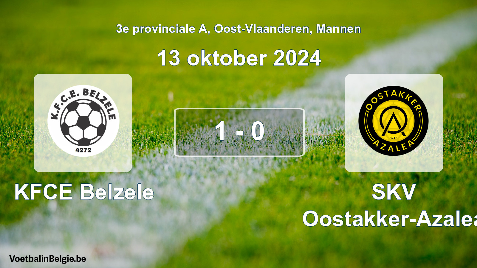 Played match men football: KFCE Belzele - SKV Oostakker-Azalea 1 - 0 (13 October 2024)