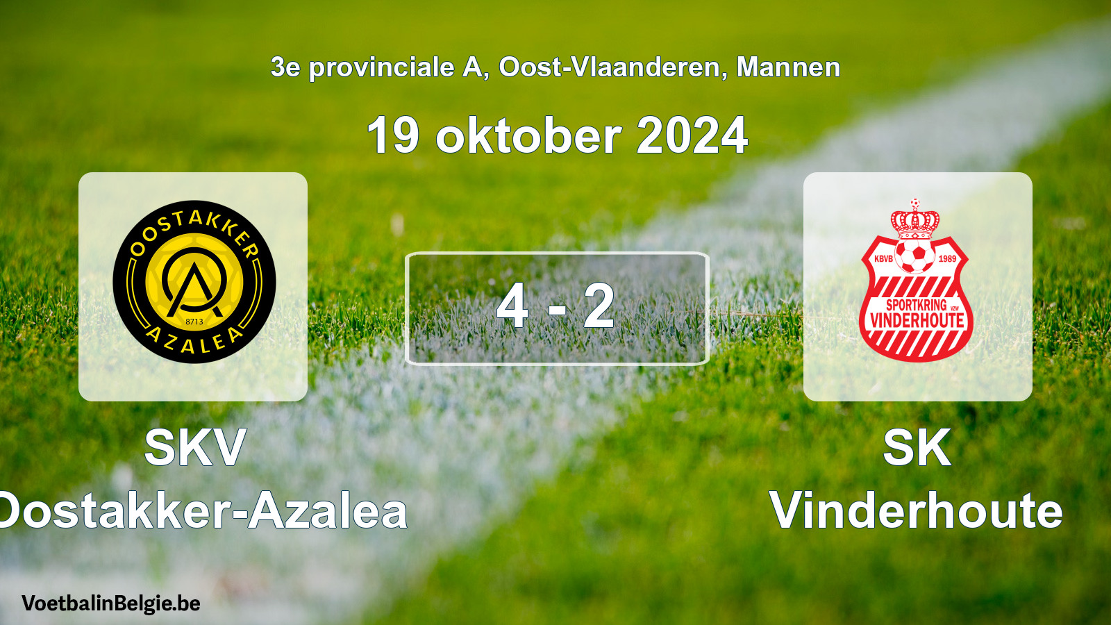 Played match men football: SKV Oostakker-Azalea - SK Vinderhoute 4 - 2 (19 October 2024)