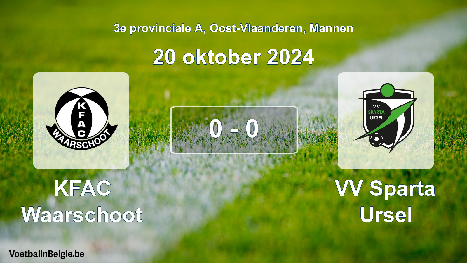 Gespeelde wedstrijd mannenvoetbal: KFAC Waarschoot - VV Sparta Ursel 0 - 0 (20 oktober 2024)