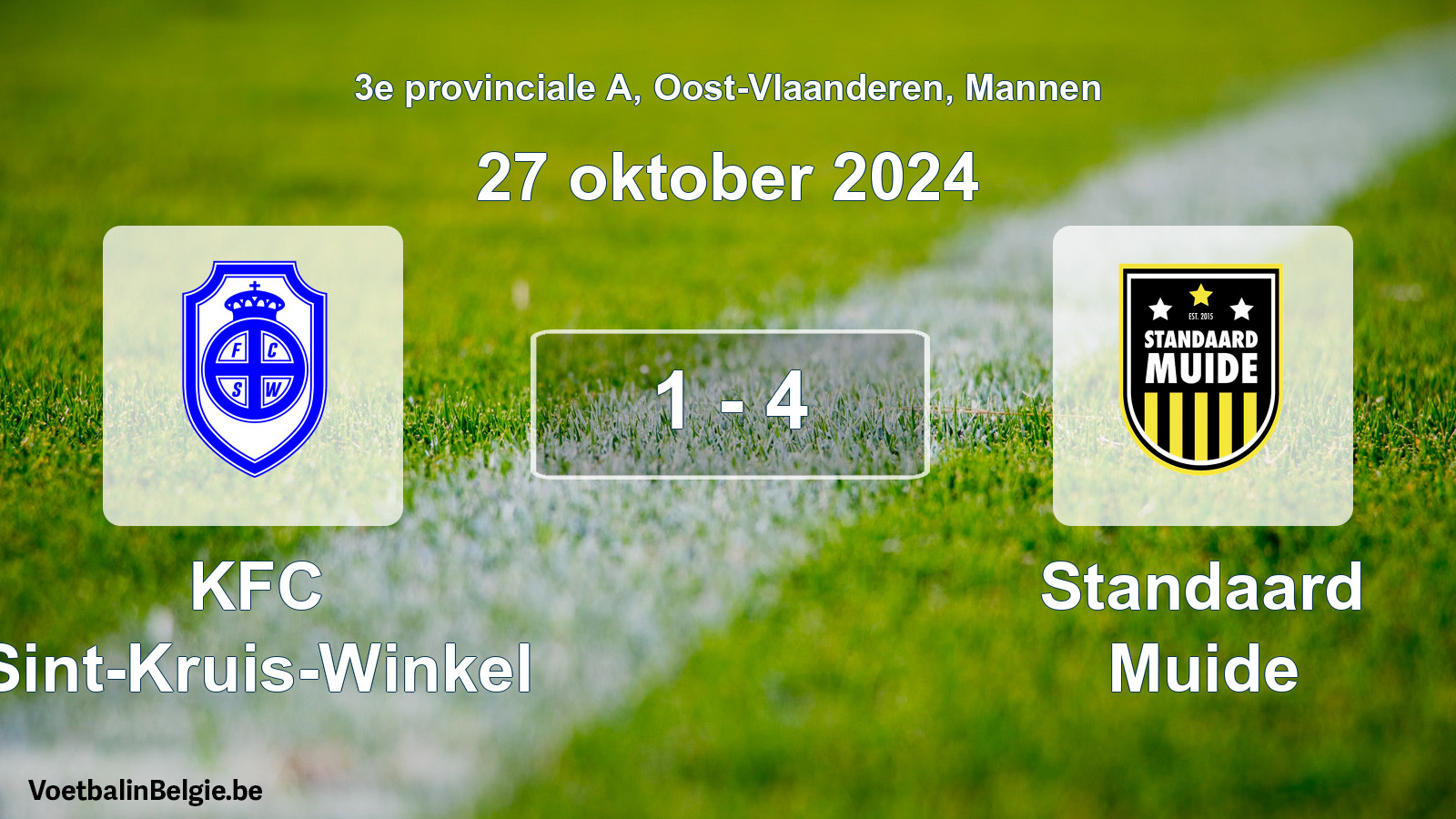 Gespeelde wedstrijd mannenvoetbal: KFC Sint-Kruis-Winkel - Standaard Muide 1 - 4 (27 oktober 2024)