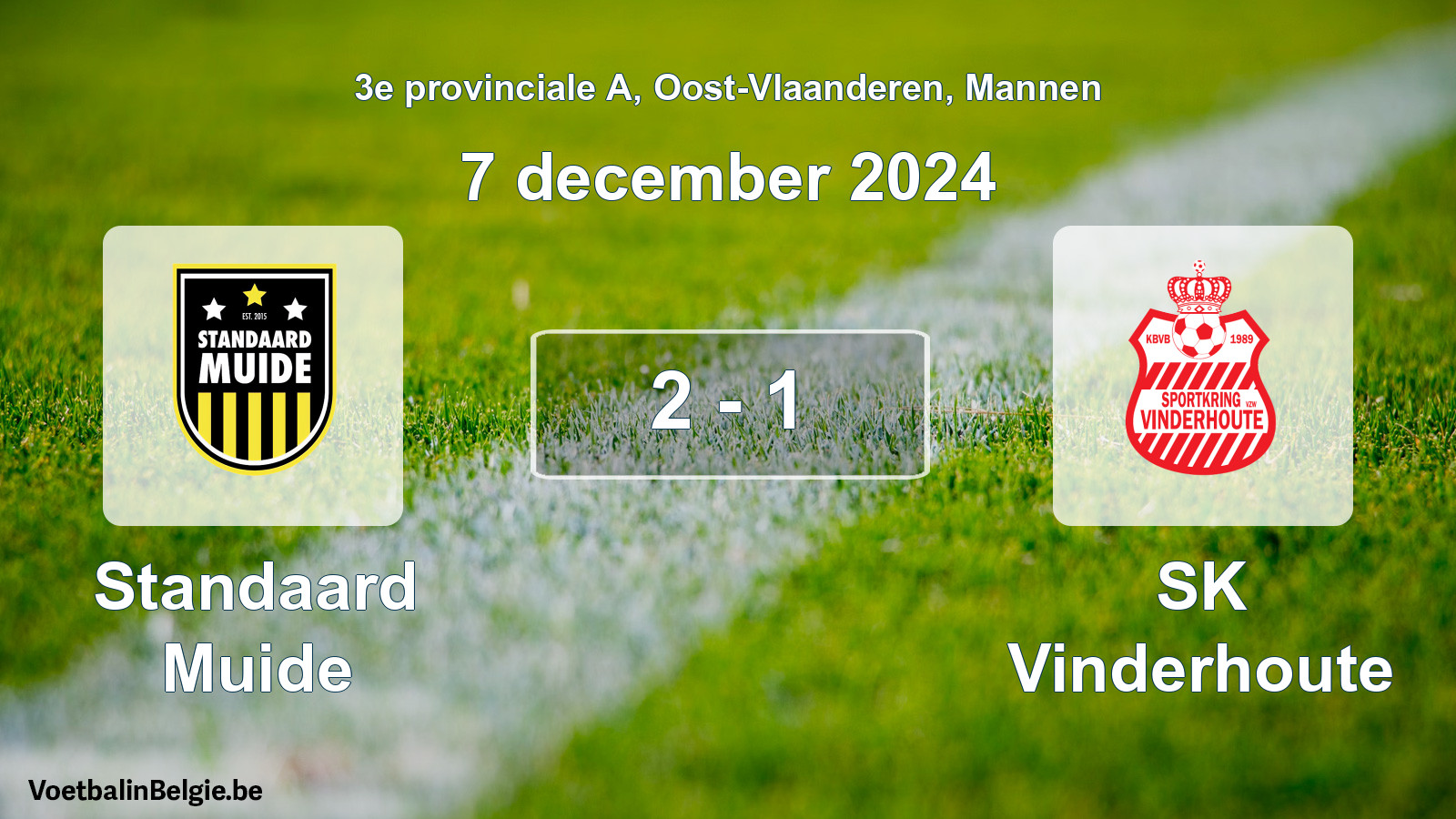 Gespeelde wedstrijd mannenvoetbal: Standaard Muide - SK Vinderhoute 2 - 1 (7 december 2024)