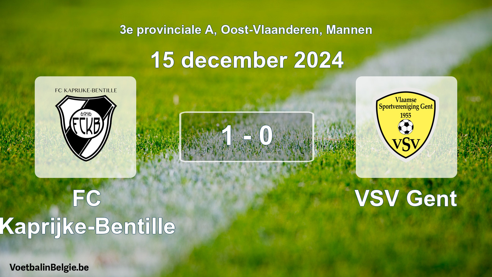 Played match men football: FC Kaprijke-Bentille - VSV Gent 1 - 0 (15 December 2024)