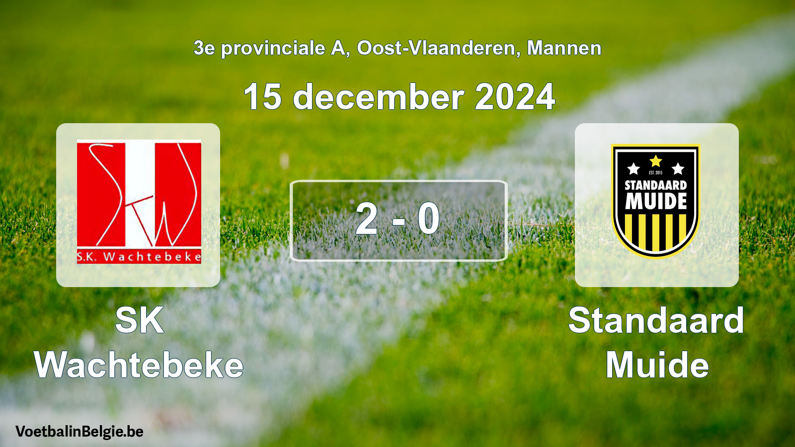 Gespeelde wedstrijd mannenvoetbal: SK Wachtebeke - Standaard Muide 2 - 0 (15 december 2024)