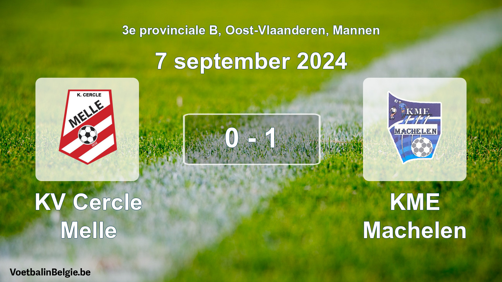 Gespeelde wedstrijd mannenvoetbal: KV Cercle Melle - KME Machelen 0 - 1 (7 september 2024)