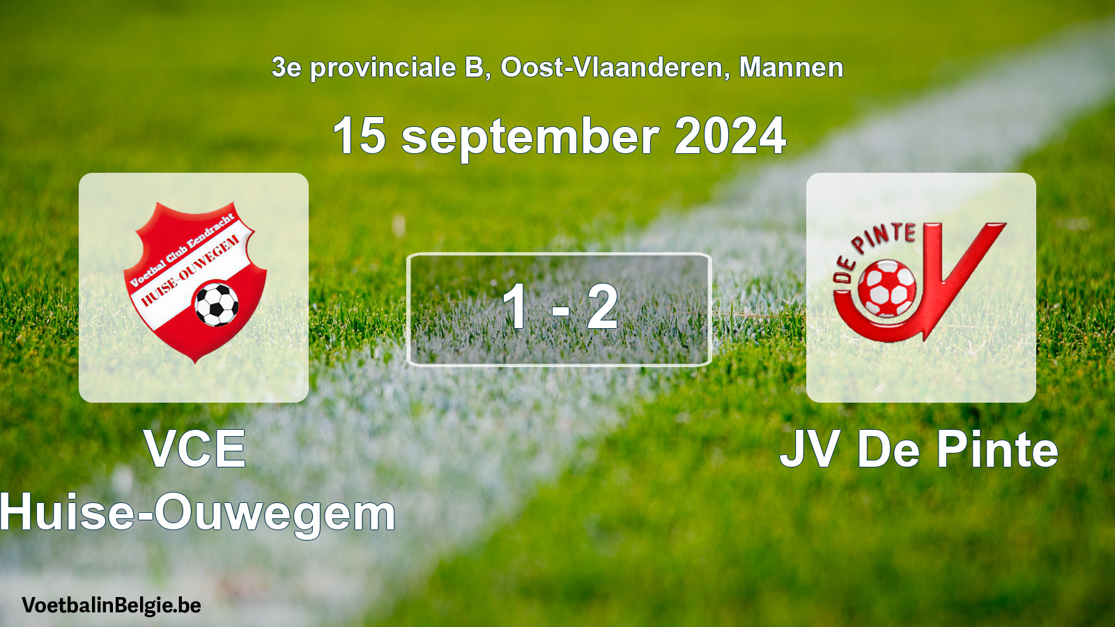 Gespeelde wedstrijd mannenvoetbal: VCE Huise-Ouwegem - JV De Pinte 1 - 2 (15 september 2024)