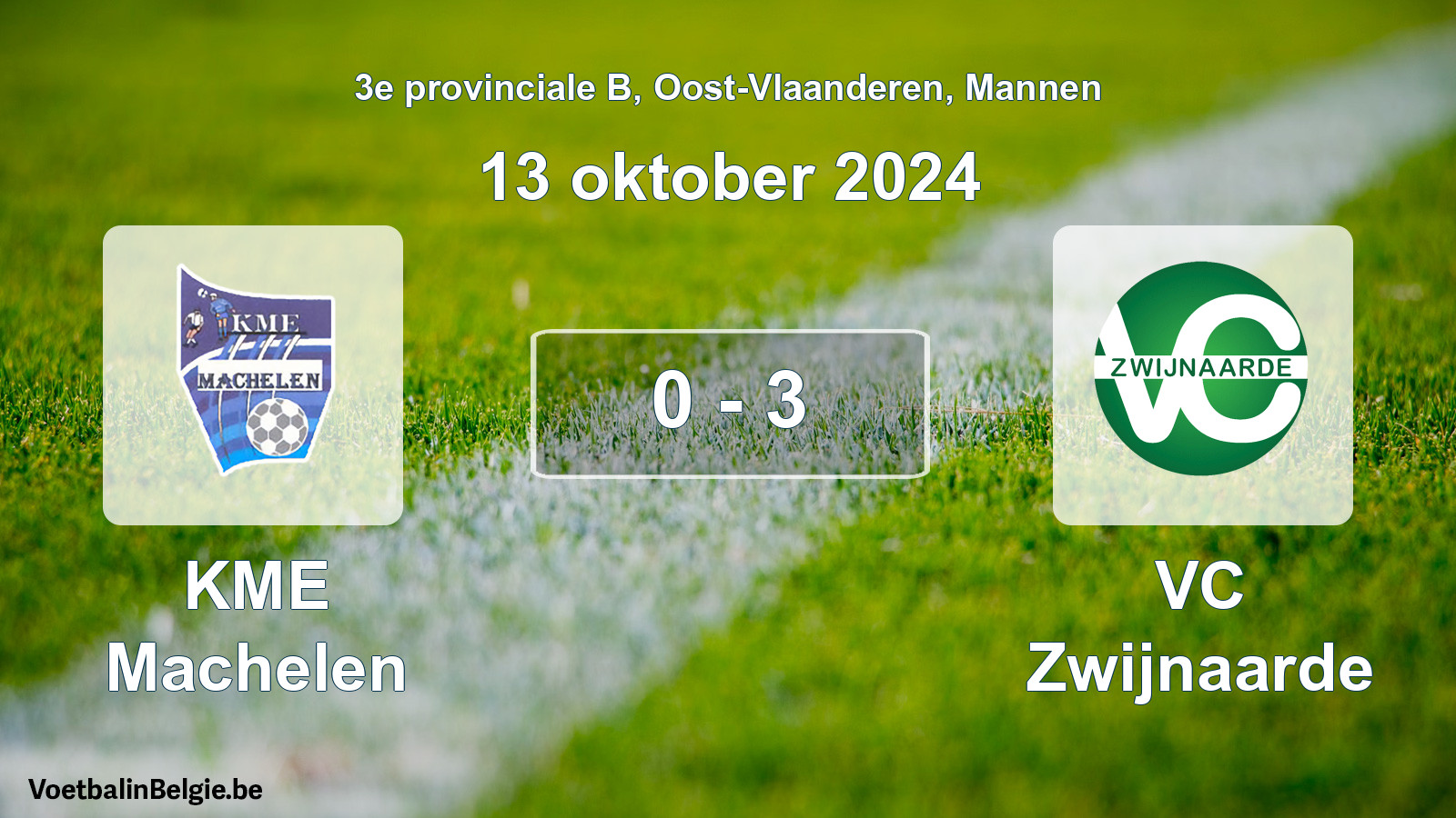Played match men football: KME Machelen - VC Zwijnaarde 0 - 3 (13 October 2024)