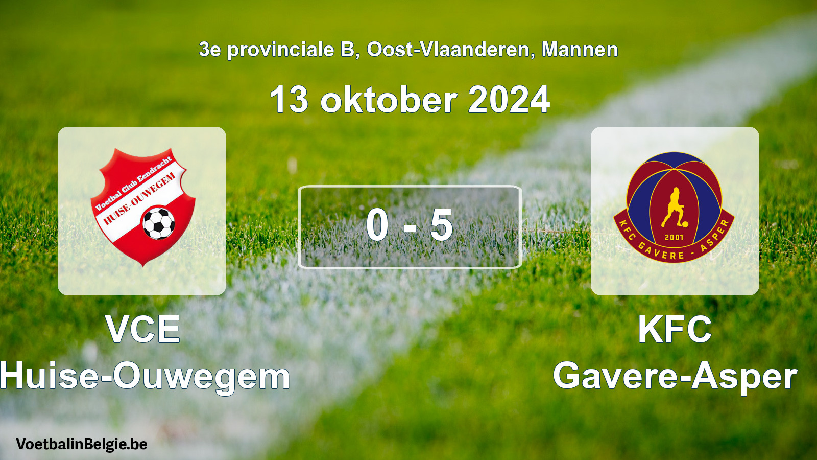 Gespeelde wedstrijd mannenvoetbal: VCE Huise-Ouwegem - KFC Gavere-Asper 0 - 5 (13 oktober 2024)