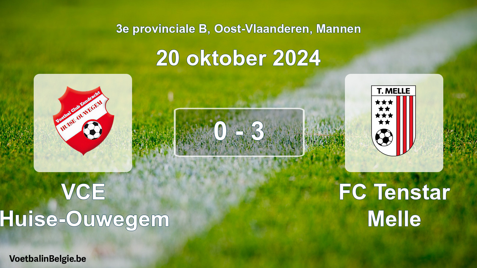 Gespeelde wedstrijd mannenvoetbal: VCE Huise-Ouwegem - FC Tenstar Melle 0 - 3 (20 oktober 2024)