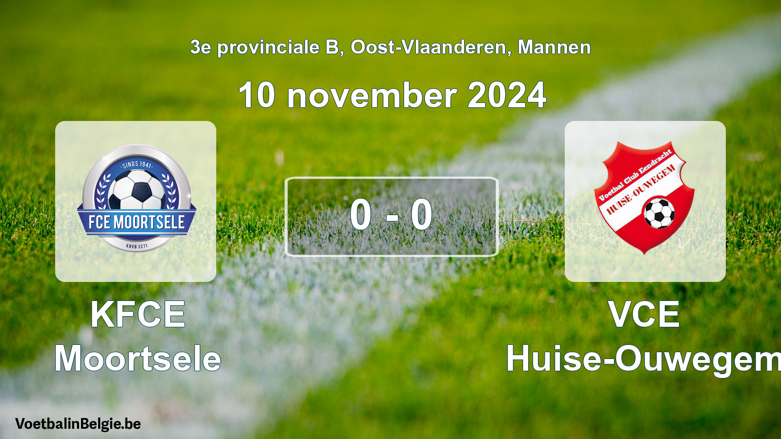 Gespeelde wedstrijd mannenvoetbal: KFCE Moortsele - VCE Huise-Ouwegem 0 - 0 (10 november 2024)