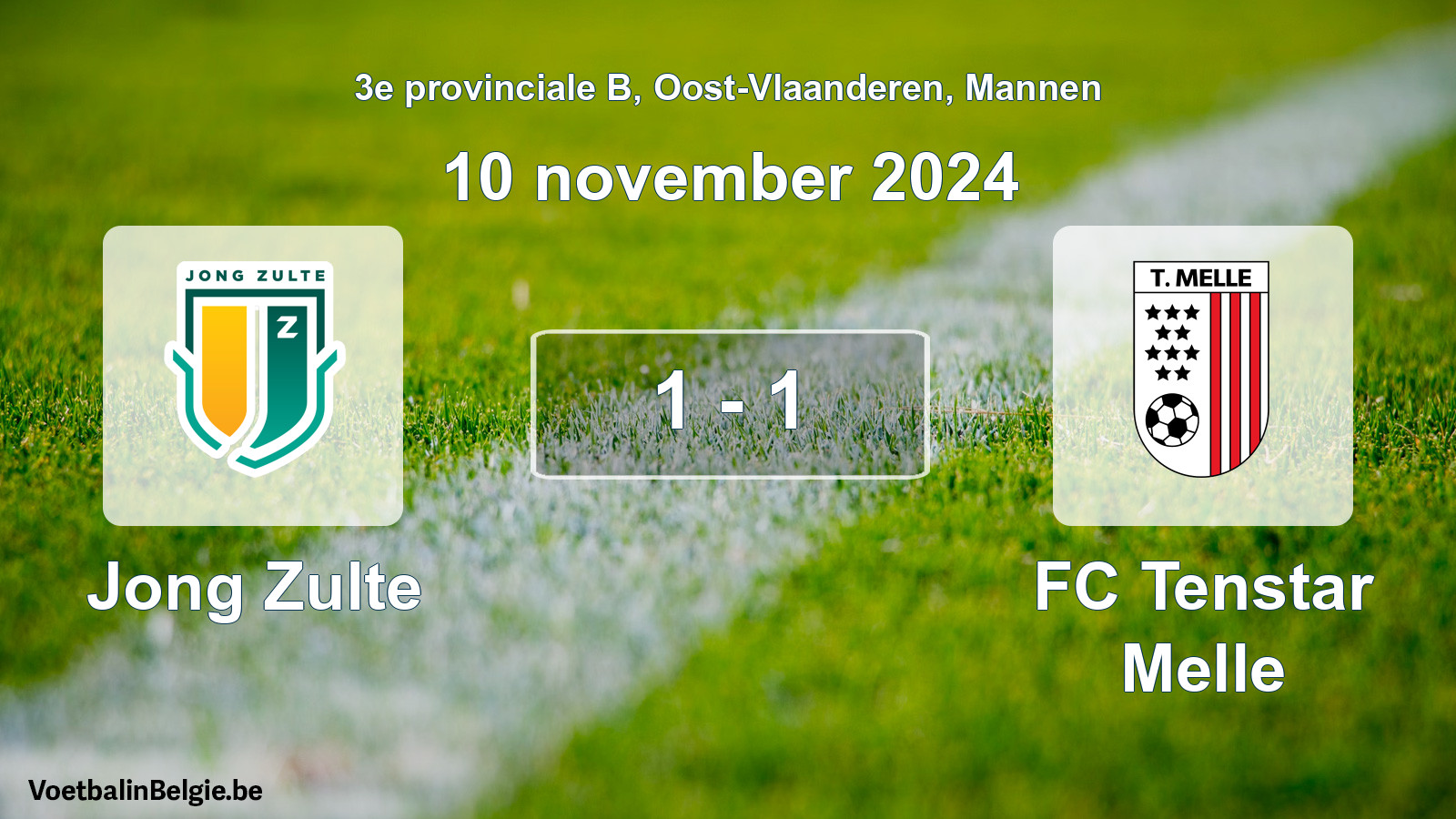 Played match men football: Jong Zulte - FC Tenstar Melle 1 - 1 (10 November 2024)