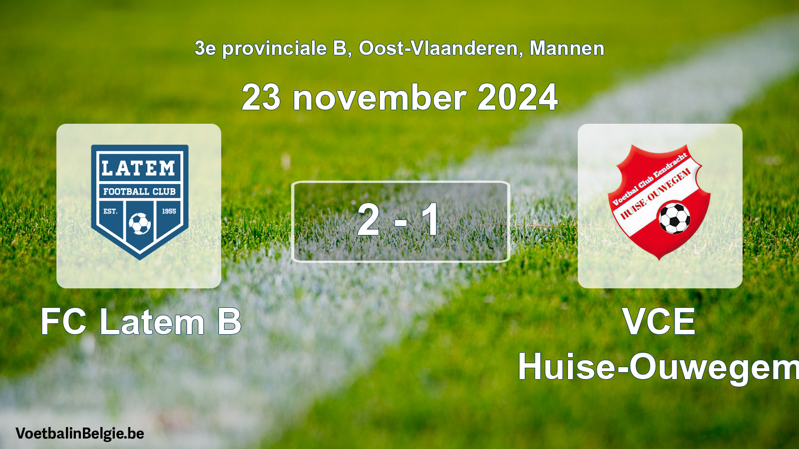 Gespeelde wedstrijd mannenvoetbal: FC Latem B - VCE Huise-Ouwegem 2 - 1 (23 november 2024)