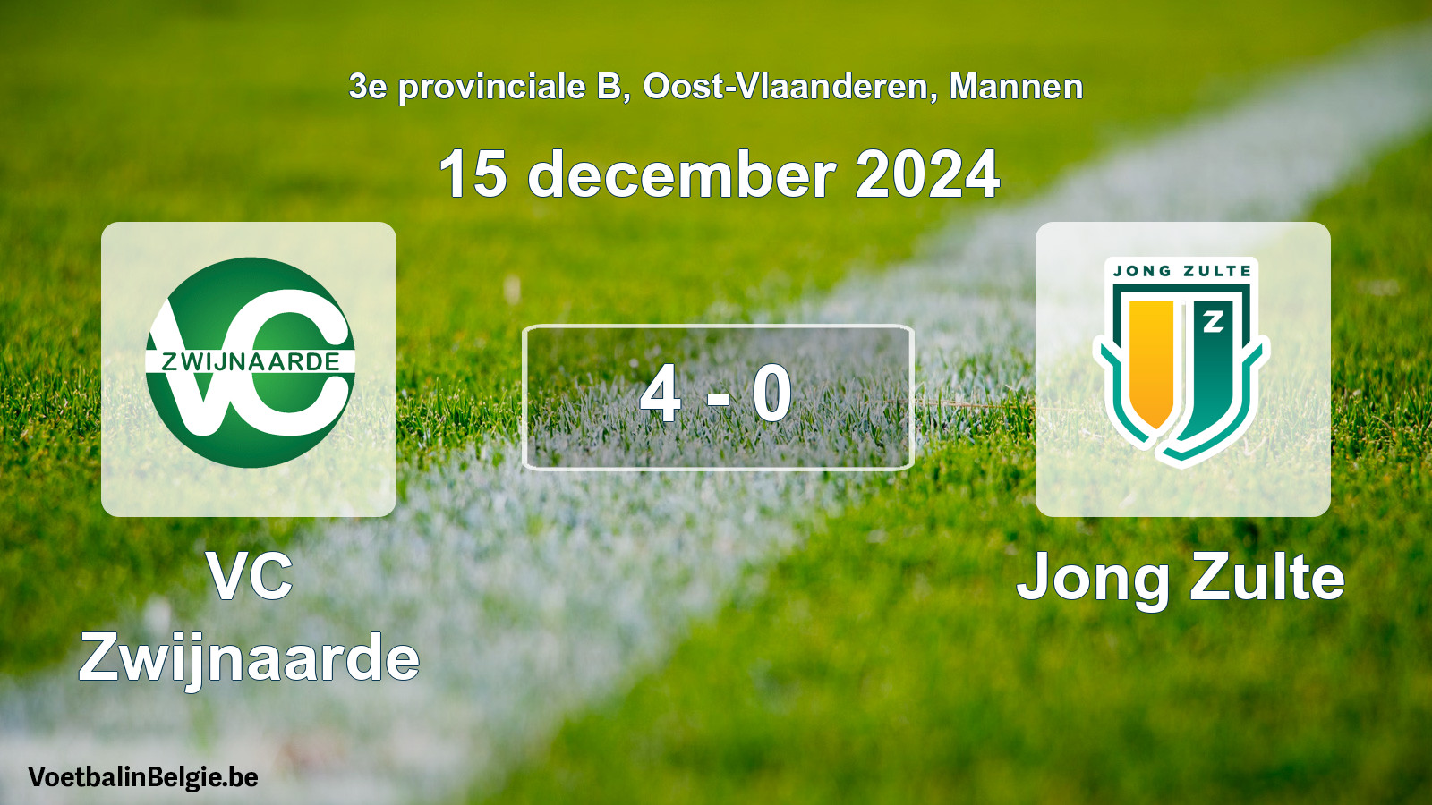 Played match men football: VC Zwijnaarde - Jong Zulte 4 - 0 (15 December 2024)