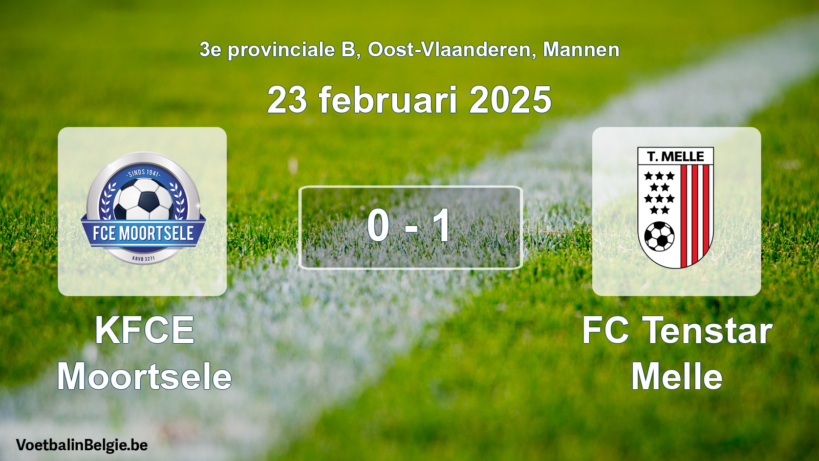 Gespeelde wedstrijd mannenvoetbal: KFCE Moortsele - FC Tenstar Melle 0 - 1 (23 februari 2025)