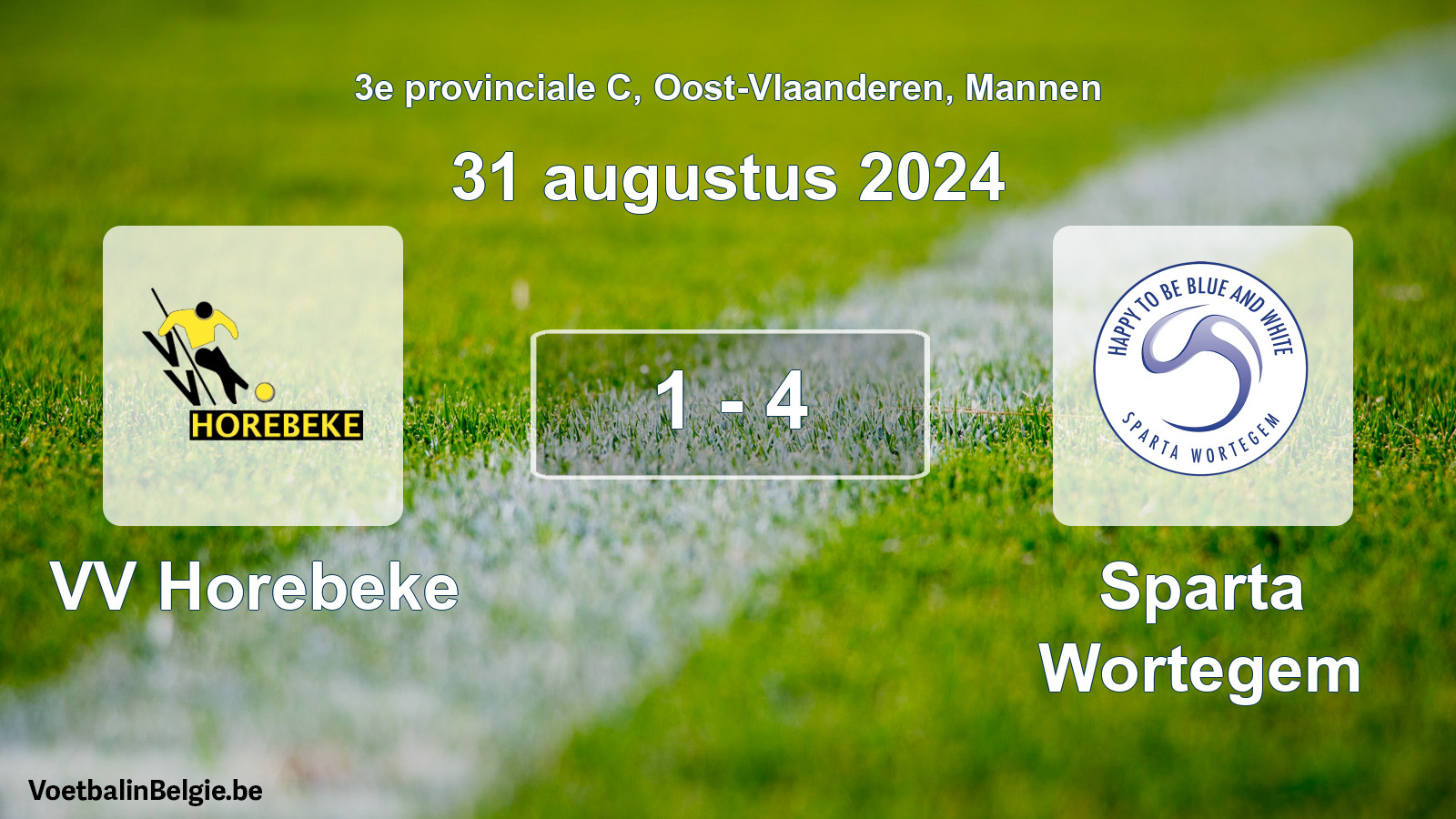 Gespeelde wedstrijd mannenvoetbal: VV Horebeke - Sparta Wortegem 1 - 4 (31 augustus 2024)