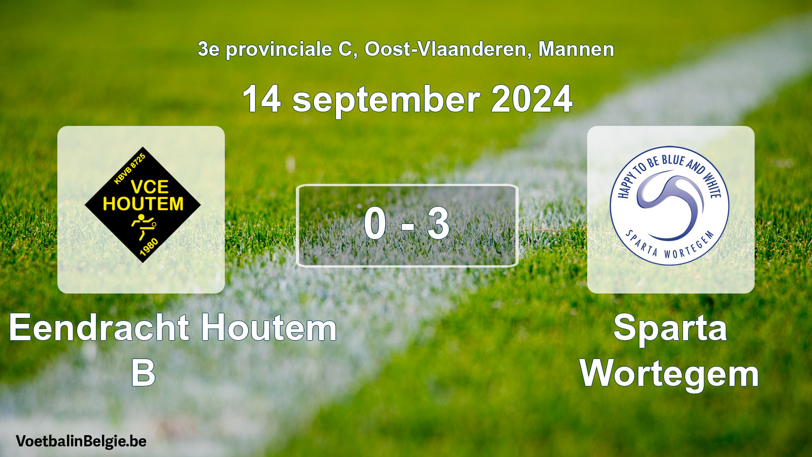 Gespeelde wedstrijd mannenvoetbal: VC Eendracht Houtem B - Sparta Wortegem 0 - 3 (14 september 2024)