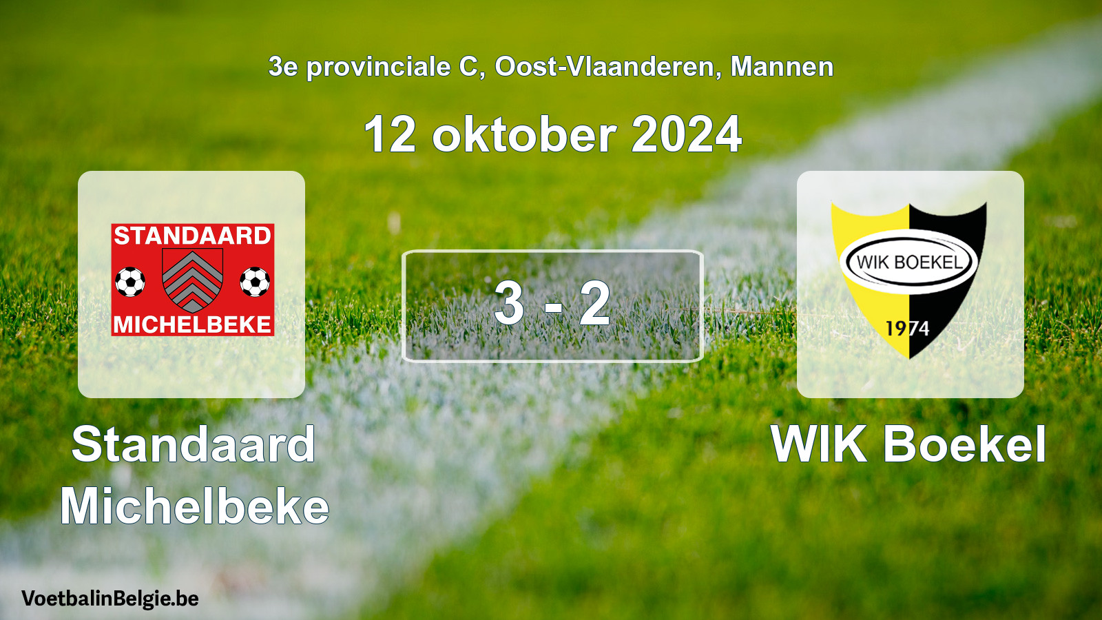 Gespeelde wedstrijd mannenvoetbal: Standaard Michelbeke - WIK Boekel 3 - 2 (12 oktober 2024)