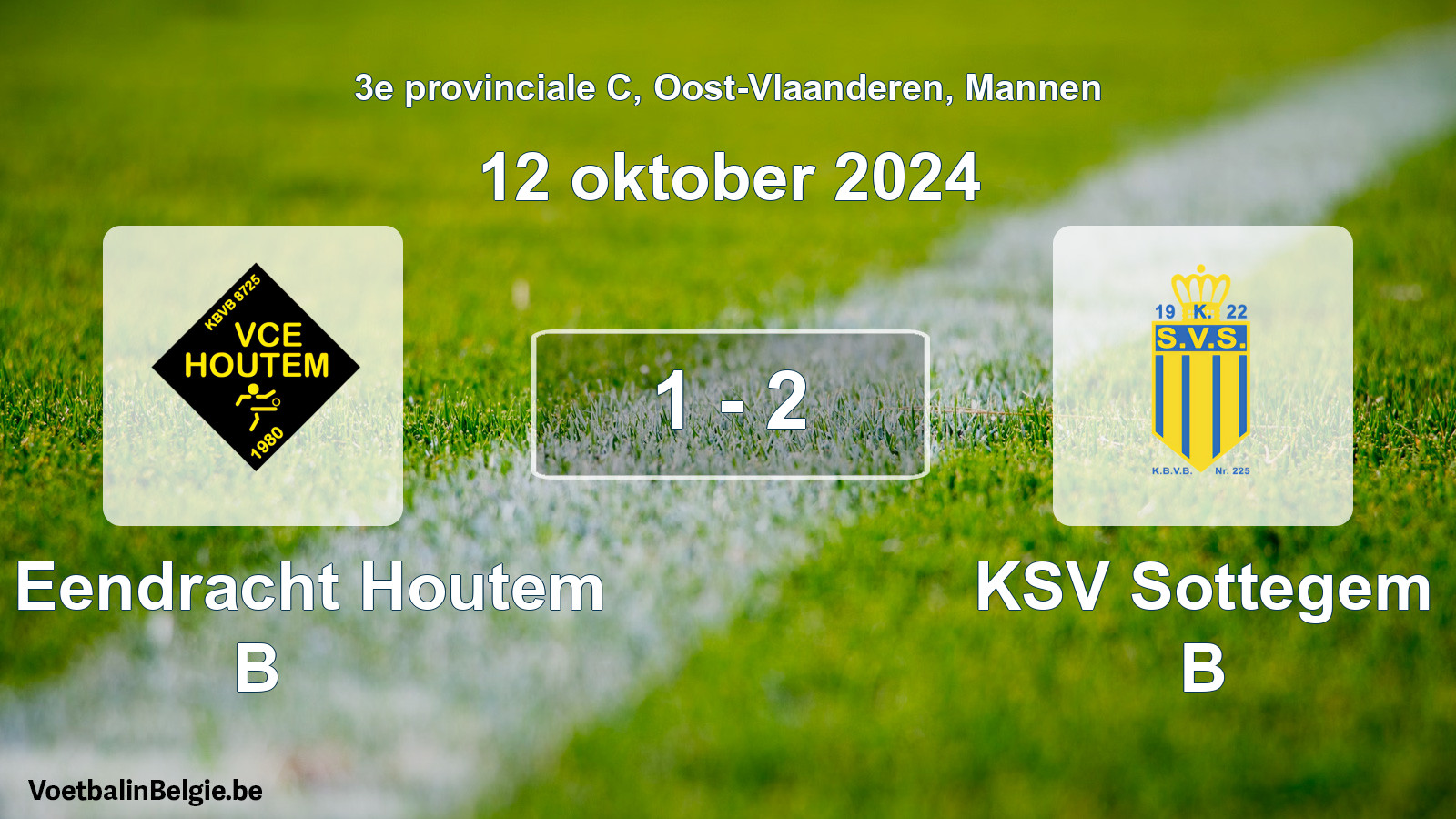 Gespeelde wedstrijd mannenvoetbal: VC Eendracht Houtem B - KSV Sottegem B 1 - 2 (12 oktober 2024)