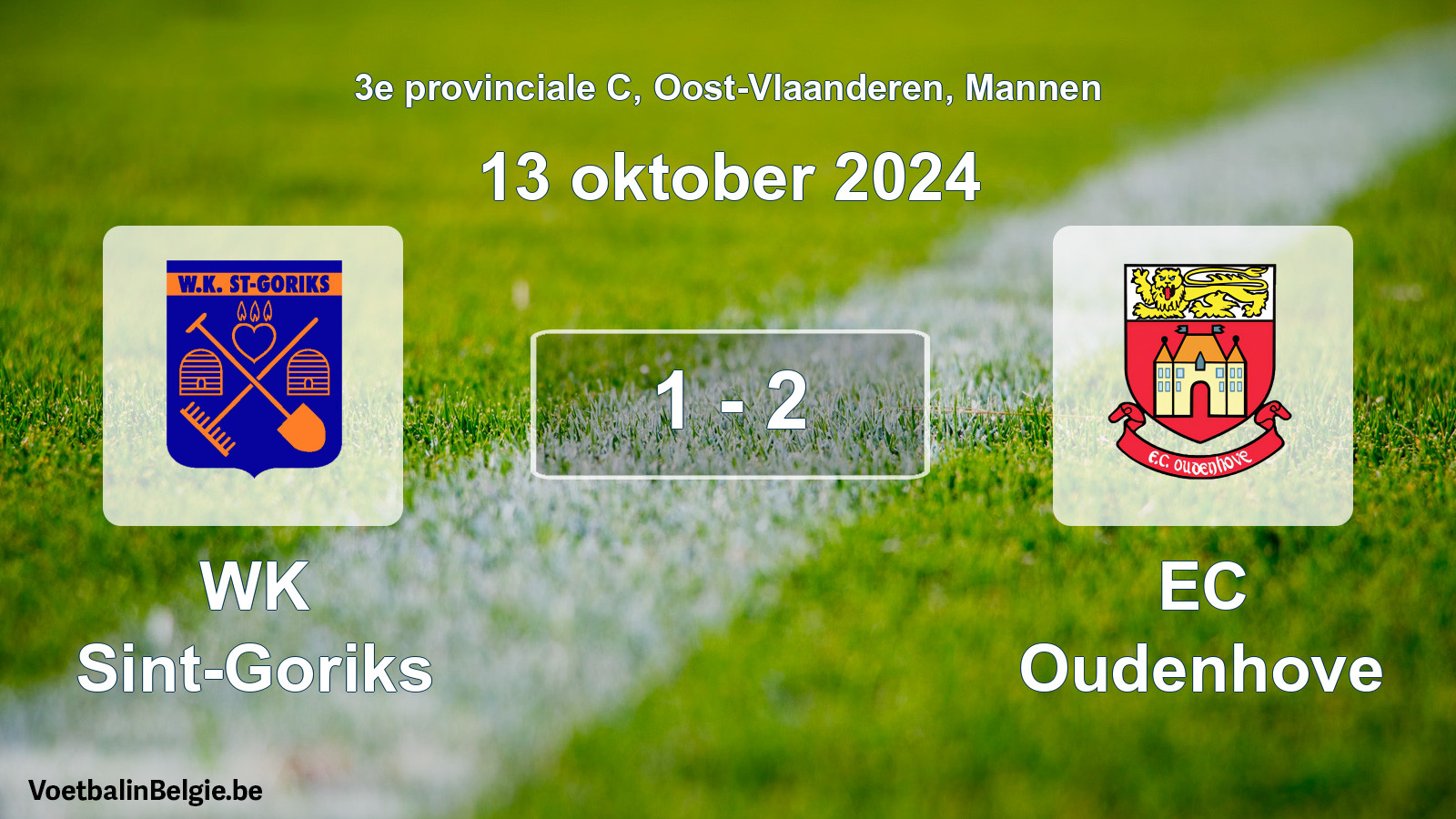Gespeelde wedstrijd mannenvoetbal: WK Sint-Goriks - EC Oudenhove 1 - 2 (13 oktober 2024)