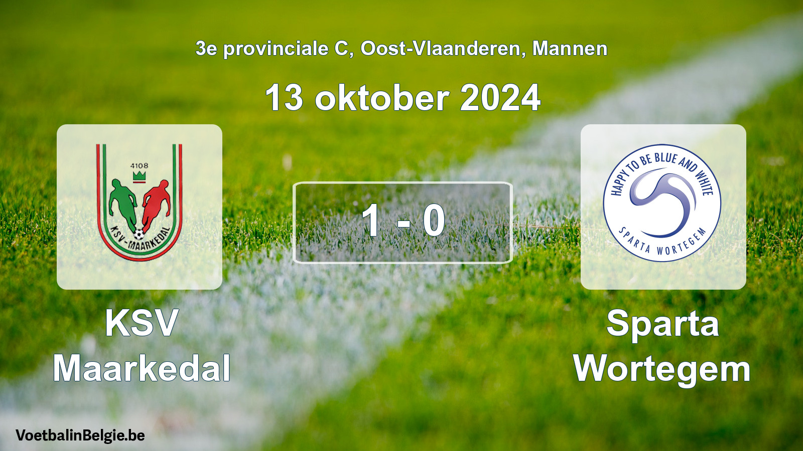 Gespeelde wedstrijd mannenvoetbal: KSV Maarkedal - Sparta Wortegem 1 - 0 (13 oktober 2024)
