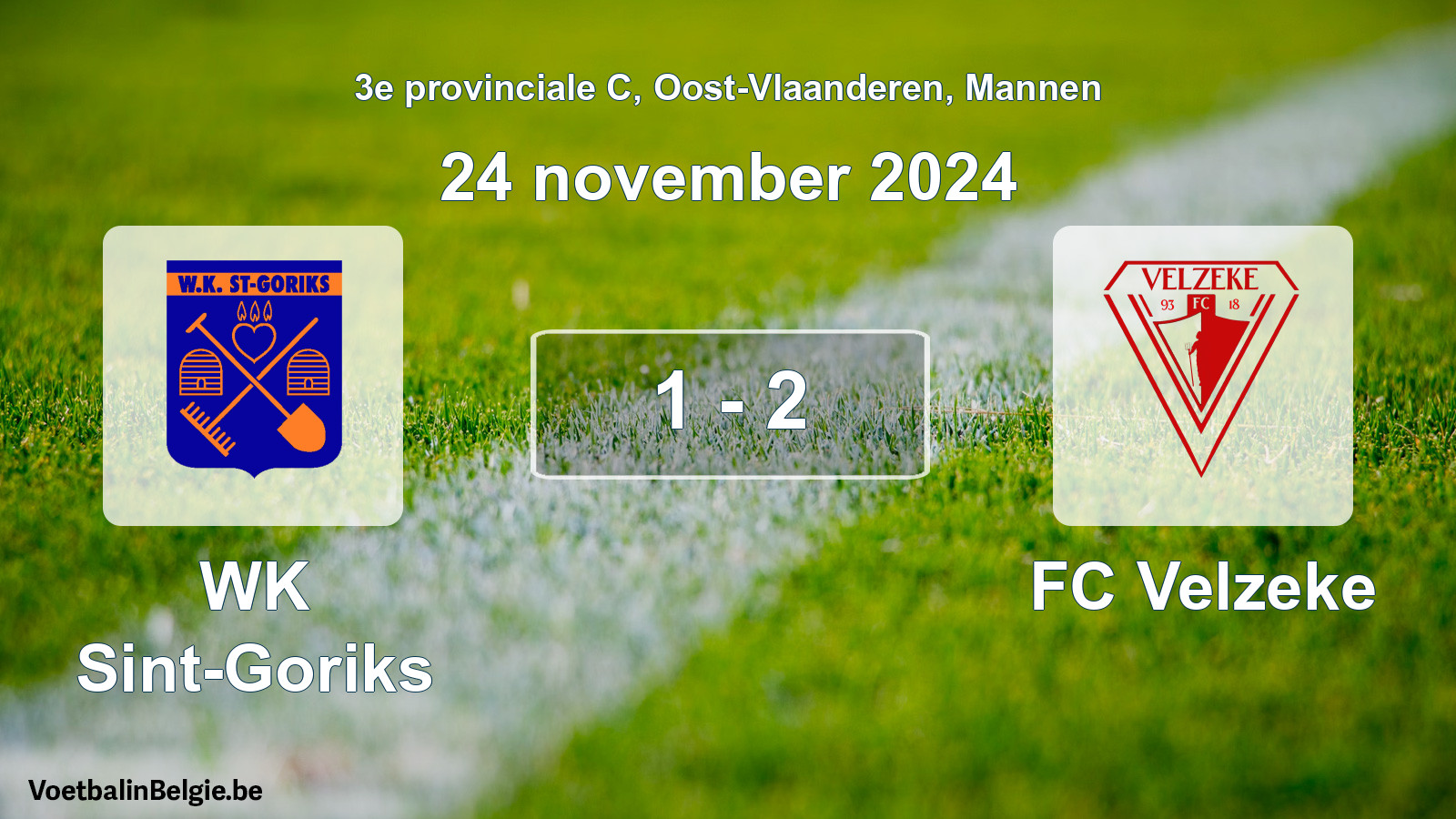 Played match men football: WK Sint-Goriks - FC Velzeke 1 - 2 (24 November 2024)