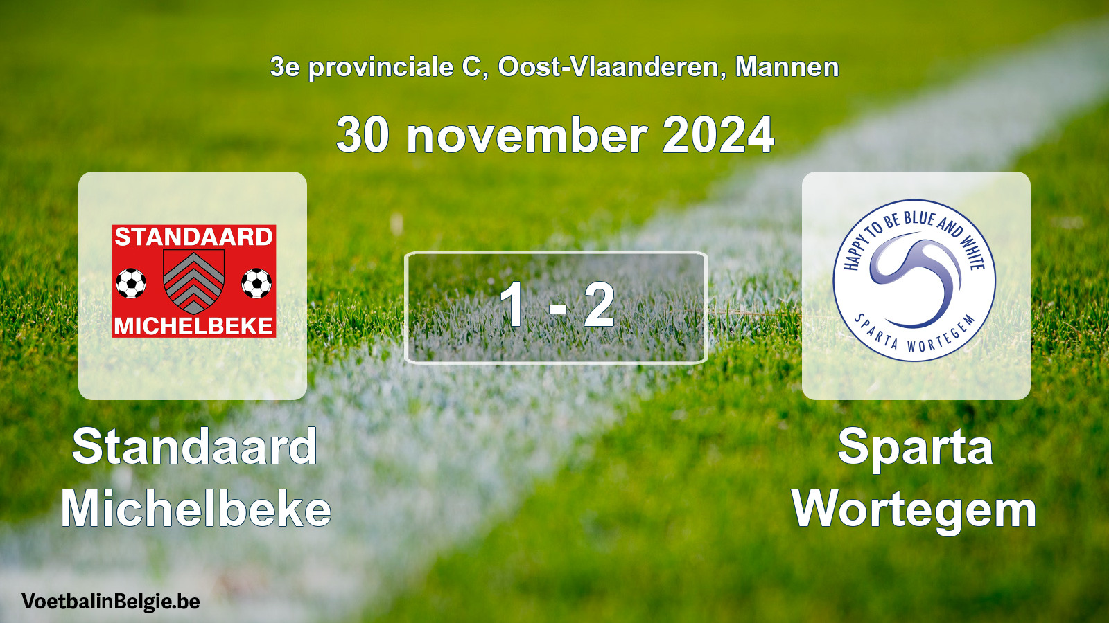 Gespeelde wedstrijd mannenvoetbal: Standaard Michelbeke - Sparta Wortegem 1 - 2 (30 november 2024)