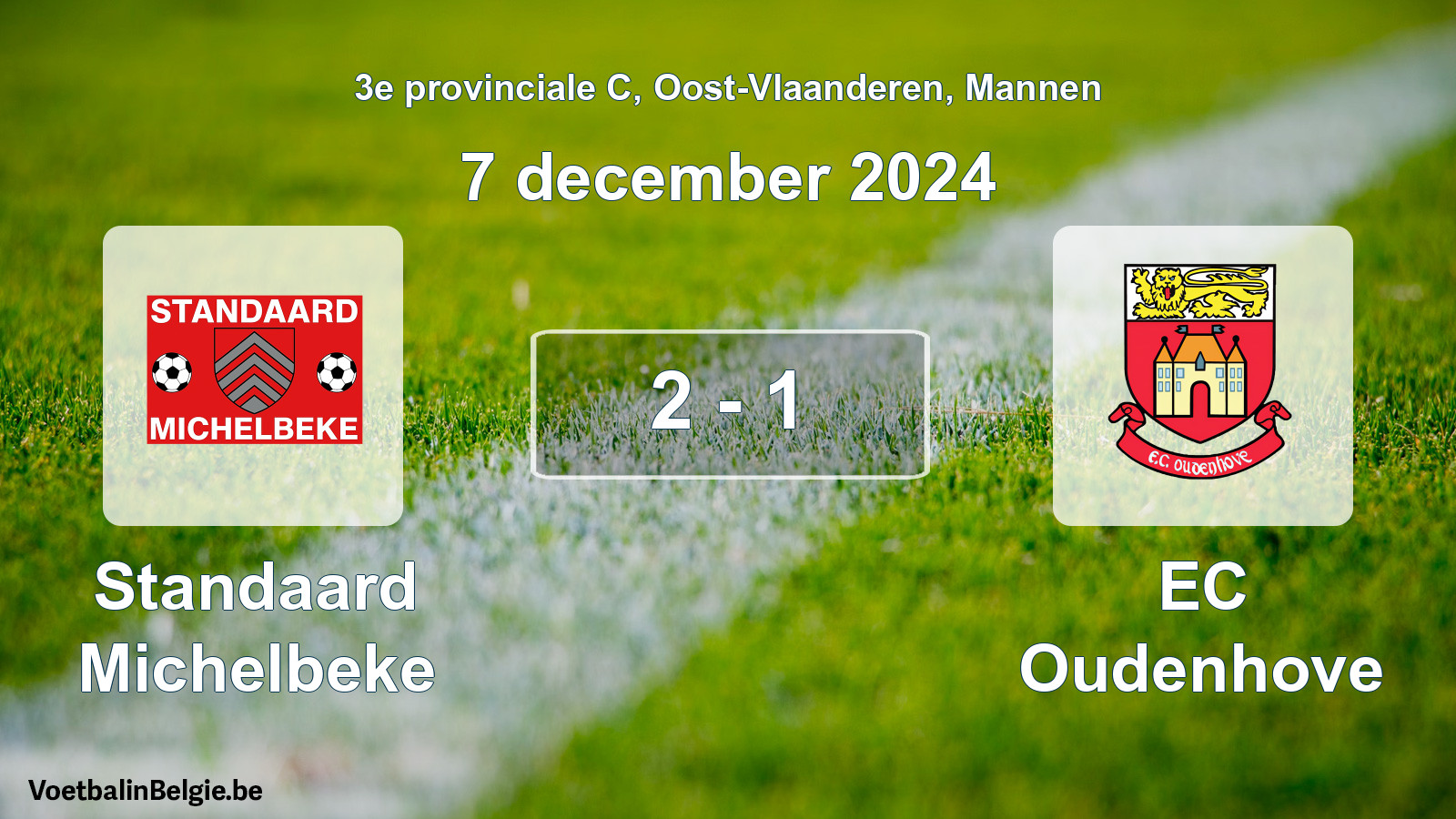 Gespeelde wedstrijd mannenvoetbal: Standaard Michelbeke - EC Oudenhove 2 - 1 (7 december 2024)