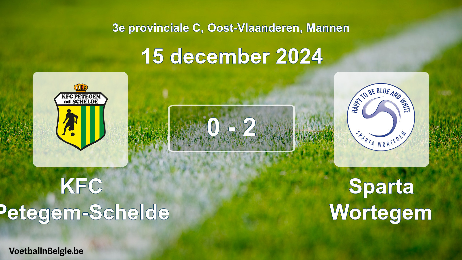 Played match men football: KFC Petegem-Schelde - Sparta Wortegem 0 - 2 (15 December 2024)