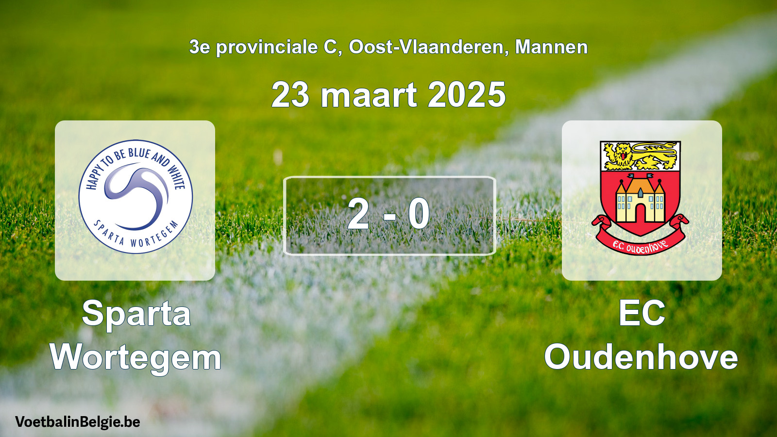 Gespeelde wedstrijd mannenvoetbal: Sparta Wortegem - EC Oudenhove 2 - 0 (23 maart 2025)